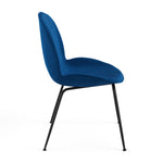 Biza Velvet Dining Chair with Black Legs - Set of 2