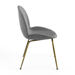Biza Velvet Dining Chair with Gold Legs - Set of 2