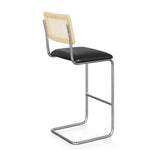 Hayward Cane Back Fabric Bar Height Stool - Set of 2