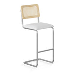 Hayward Cane Back Fabric Bar Height Stool - Set of 2