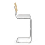 Hayward Cane Back Fabric Bar Height Stool - Set of 2