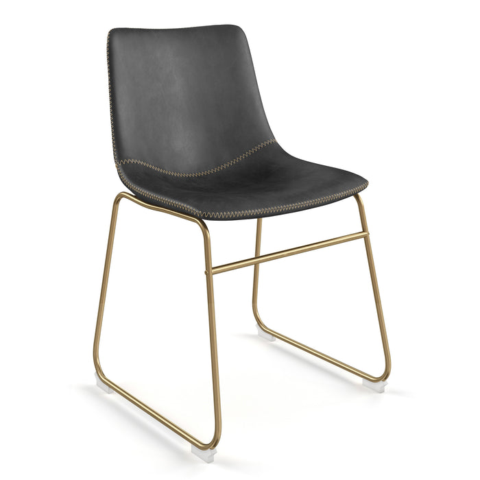 Petra Dining Chair with Gold Legs - Set of 2