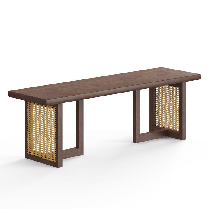 Havenwood Rectangular Cane Dining Bench