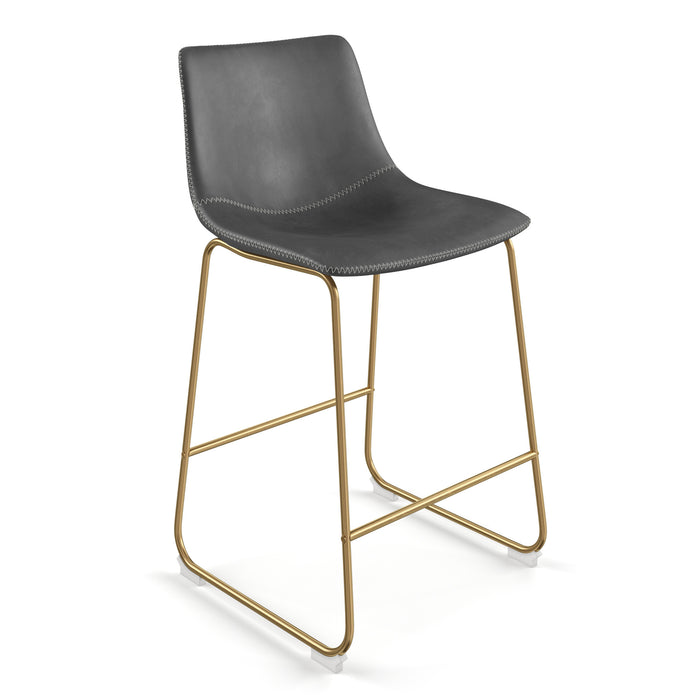 Petra Counter Stool with Gold Frame - Set of 2